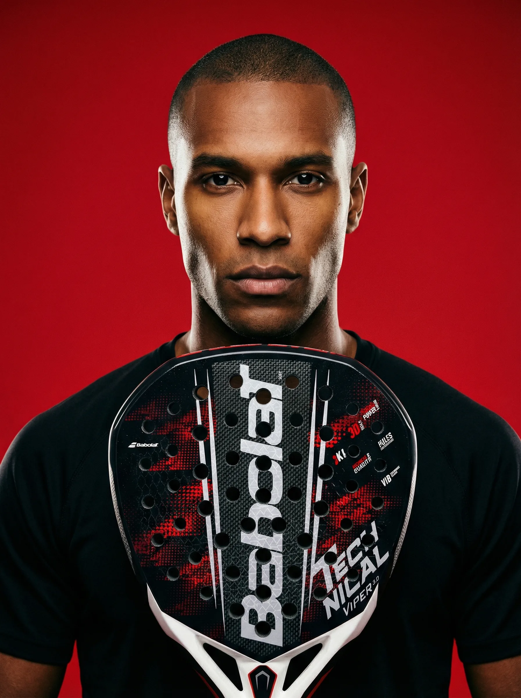 Jugador con pala Babolat Viper 3.0